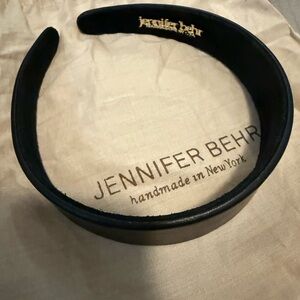 New Jennifer Behr Elegant Black Cruz Genuine Leather Headband